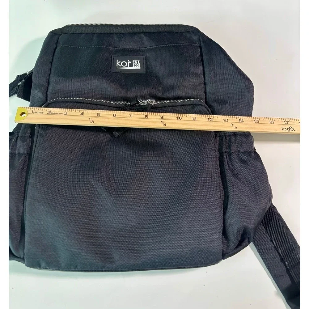 Koi Design A184 Backpack Black Orange Lining Medical Utility Bag Travel Gorpcore